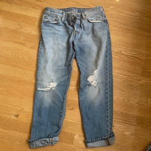 Levi’s Relaxed Boyfriend Cropped Denim, Size 8